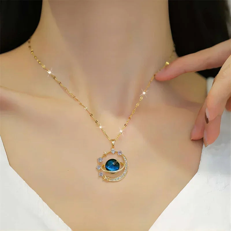 Collares Para Mujer Delicate and Beautiful Starry Pendant Necklace