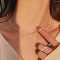 Stainless Steel Sparkling  Necklace for Women  Minimalist Clavicle Chain
