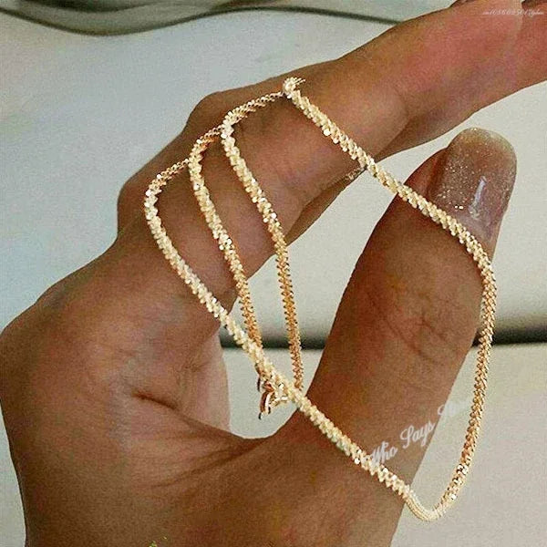 Stainless Steel Sparkling  Necklace for Women  Minimalist Clavicle Chain