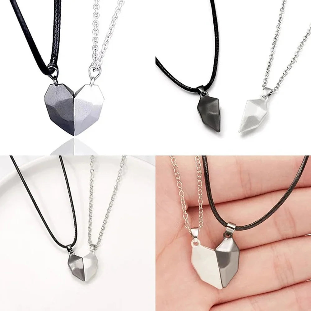 Good Simple Quality Couple Pendant Necklace ,Magnetic Heart