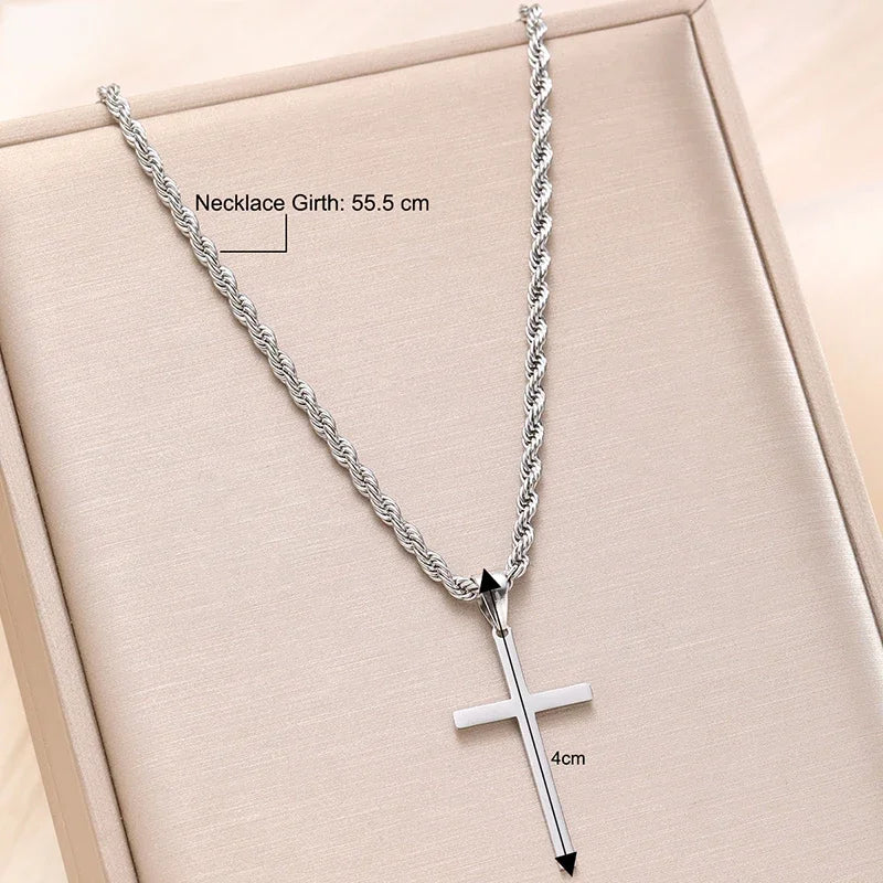 Stainless Steel  Pendant Necklace for Men Women Minimalist