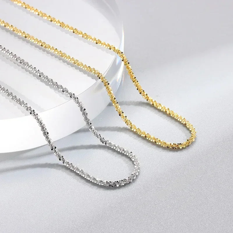 Stainless Steel Sparkling  Necklace for Women  Minimalist Clavicle Chain