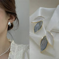 LATS Pendientes de metal con forma de hoja