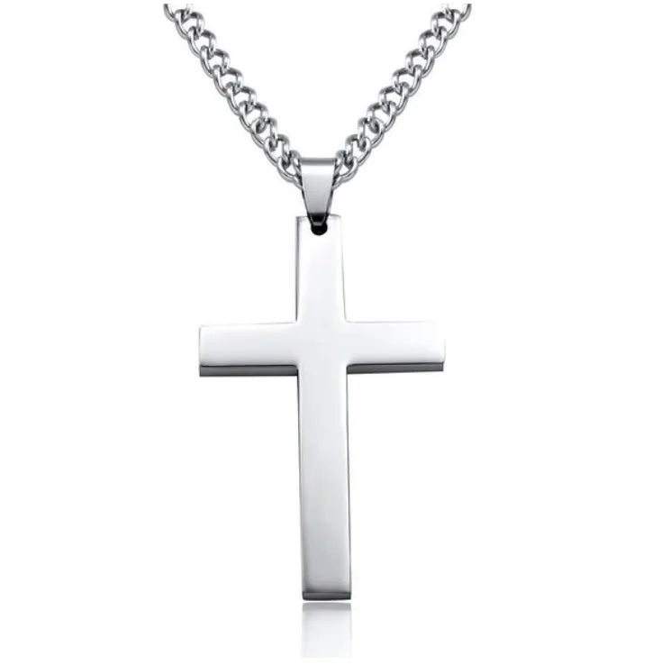 Cross Pendant Necklace for Women Men Stainless Steel Chains