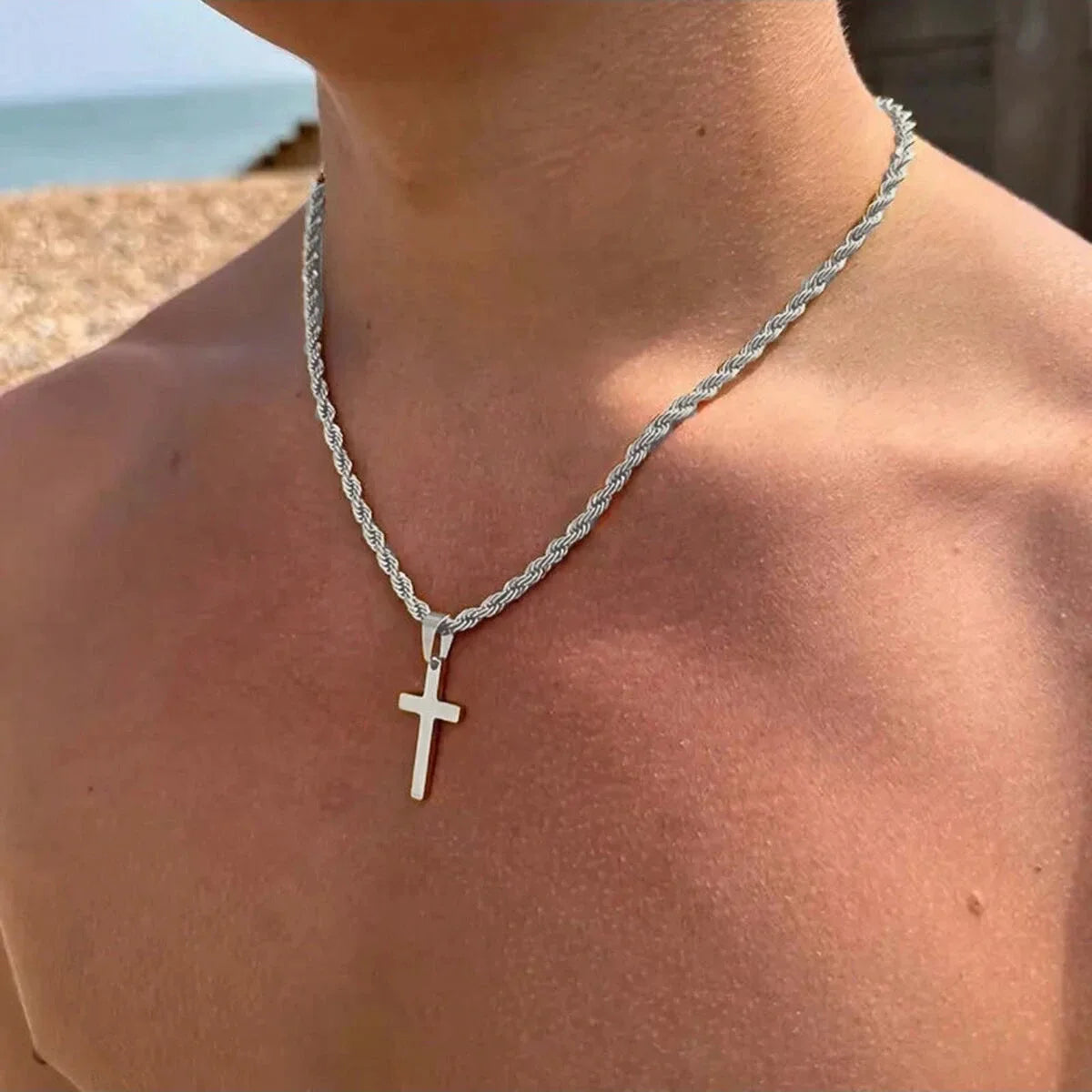 Stainless Steel  Pendant Necklace for Men Women Minimalist