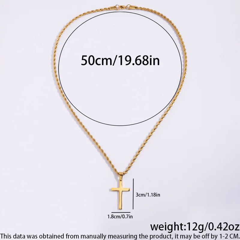 Cross Pendant Necklace for Women Men Stainless Steel Chains