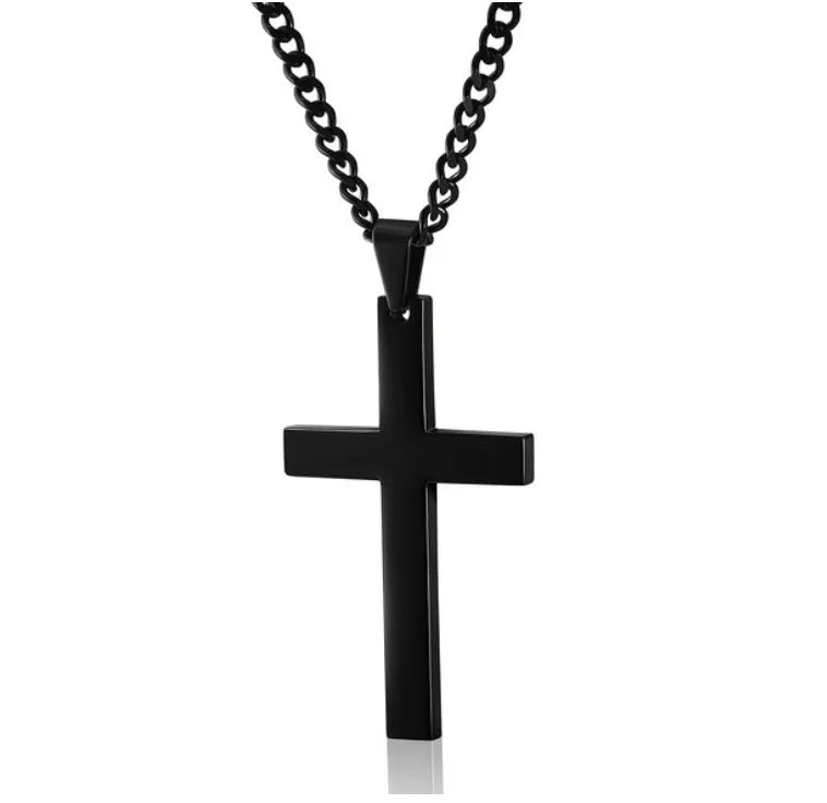 Cross Pendant Necklace for Women Men Stainless Steel Chains