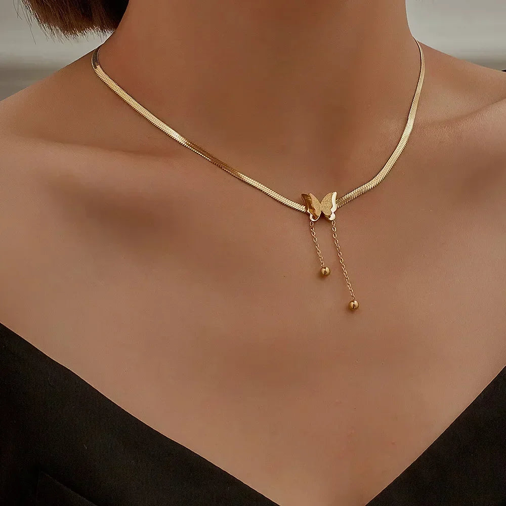 Simple Silver Color Love Heart Pendant Necklace Charm Chain Collares Necklace for Women Party Jewelry Daily Wear