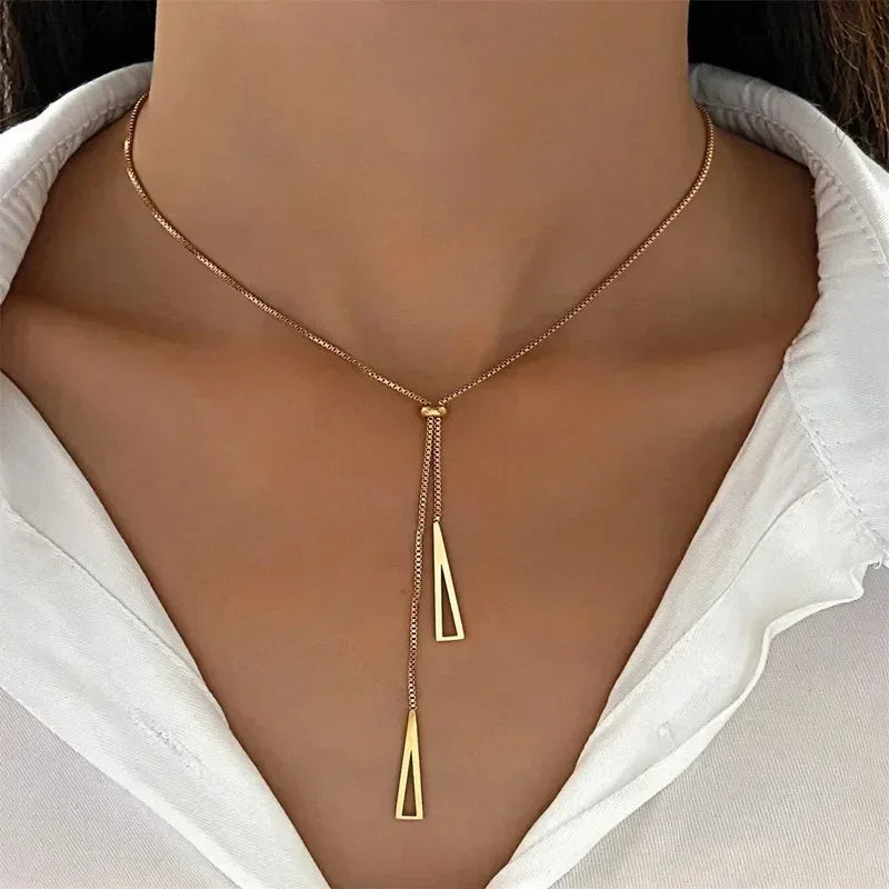 Simple Silver Color Love Heart Pendant Necklace Charm Chain Collares Necklace for Women Party Jewelry Daily Wear