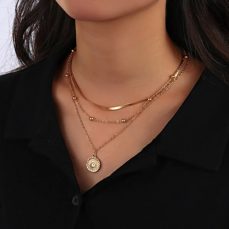 Stainless Steel  Pendant Necklace for Men Women Minimalist