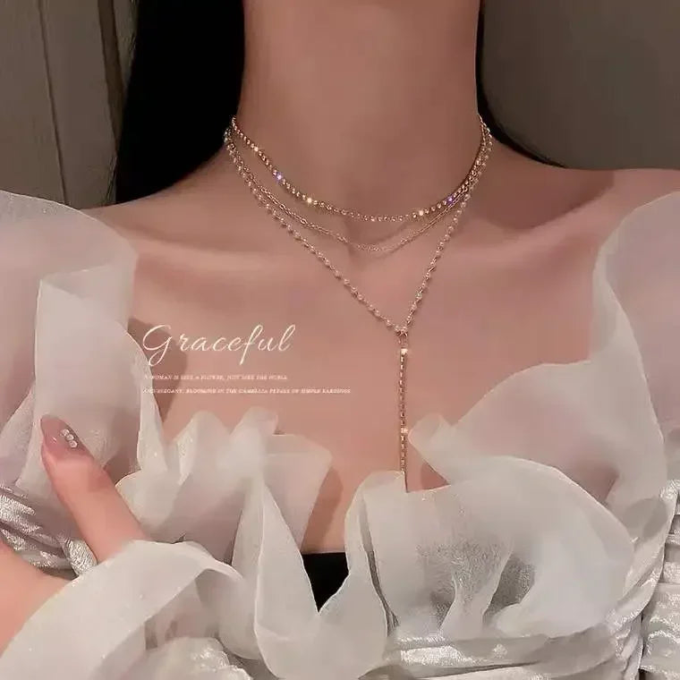 Simple Silver Color Love Heart Pendant Necklace Charm Chain Collares Necklace for Women Party Jewelry Daily Wear