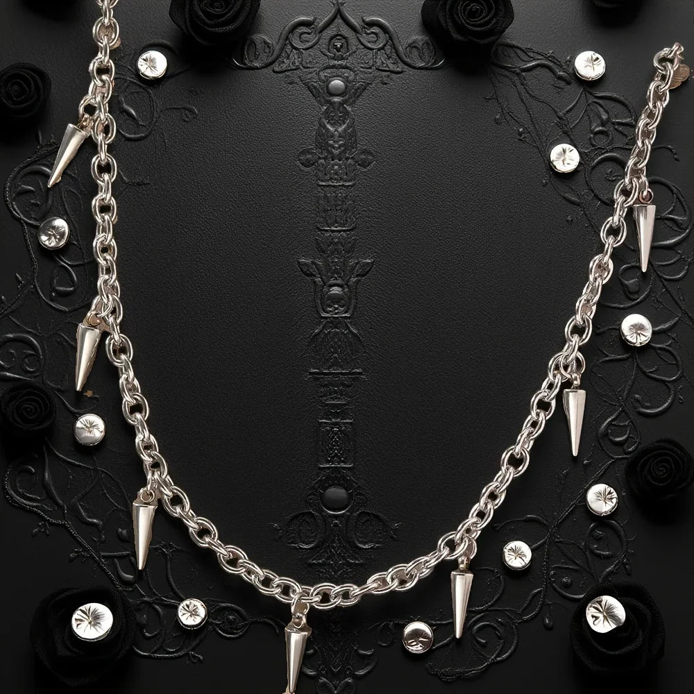 Men black panter Style Necklace  Geometric Titanium Steel Chain Necklace