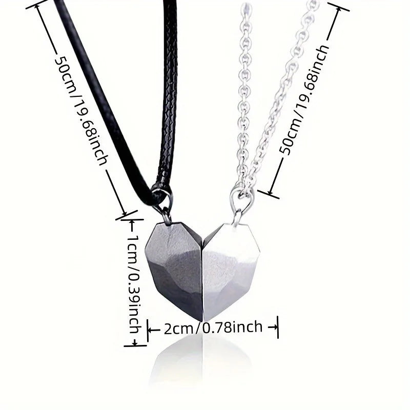 Good Simple Quality Couple Pendant Necklace ,Magnetic Heart