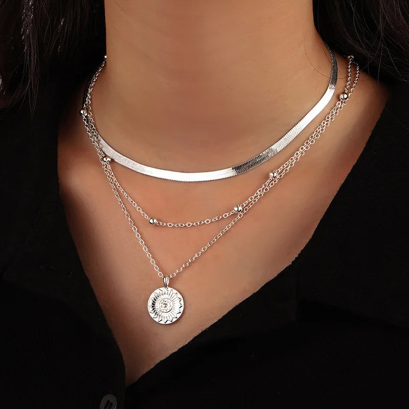Stainless Steel  Pendant Necklace for Men Women Minimalist