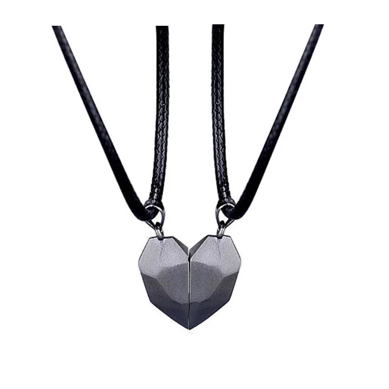 Good Simple Quality Couple Pendant Necklace ,Magnetic Heart