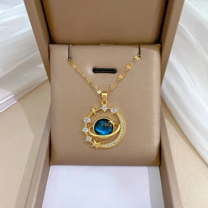 Collares Para Mujer Delicate and Beautiful Starry Pendant Necklace