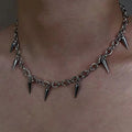 Men black panter Style Necklace  Geometric Titanium Steel Chain Necklace