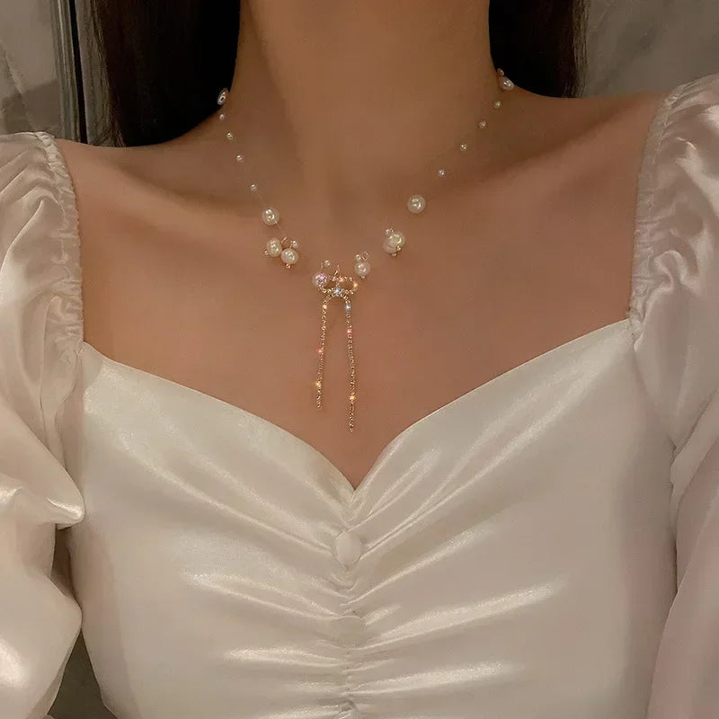 Simple Silver Color Love Heart Pendant Necklace Charm Chain Collares Necklace for Women Party Jewelry Daily Wear