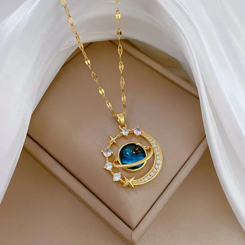 Collares Para Mujer Delicate and Beautiful Starry Pendant Necklace