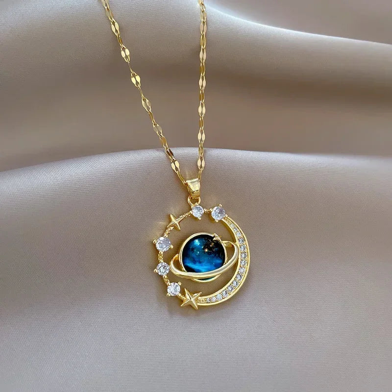 Collares Para Mujer Delicate and Beautiful Starry Pendant Necklace