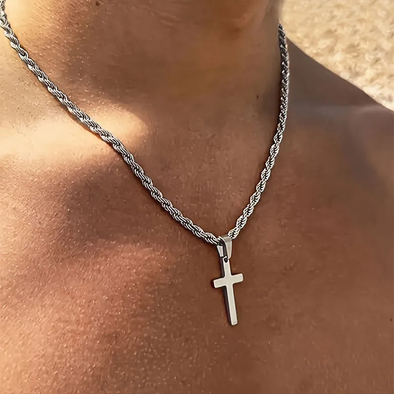 Stainless Steel  Pendant Necklace for Men Women Minimalist