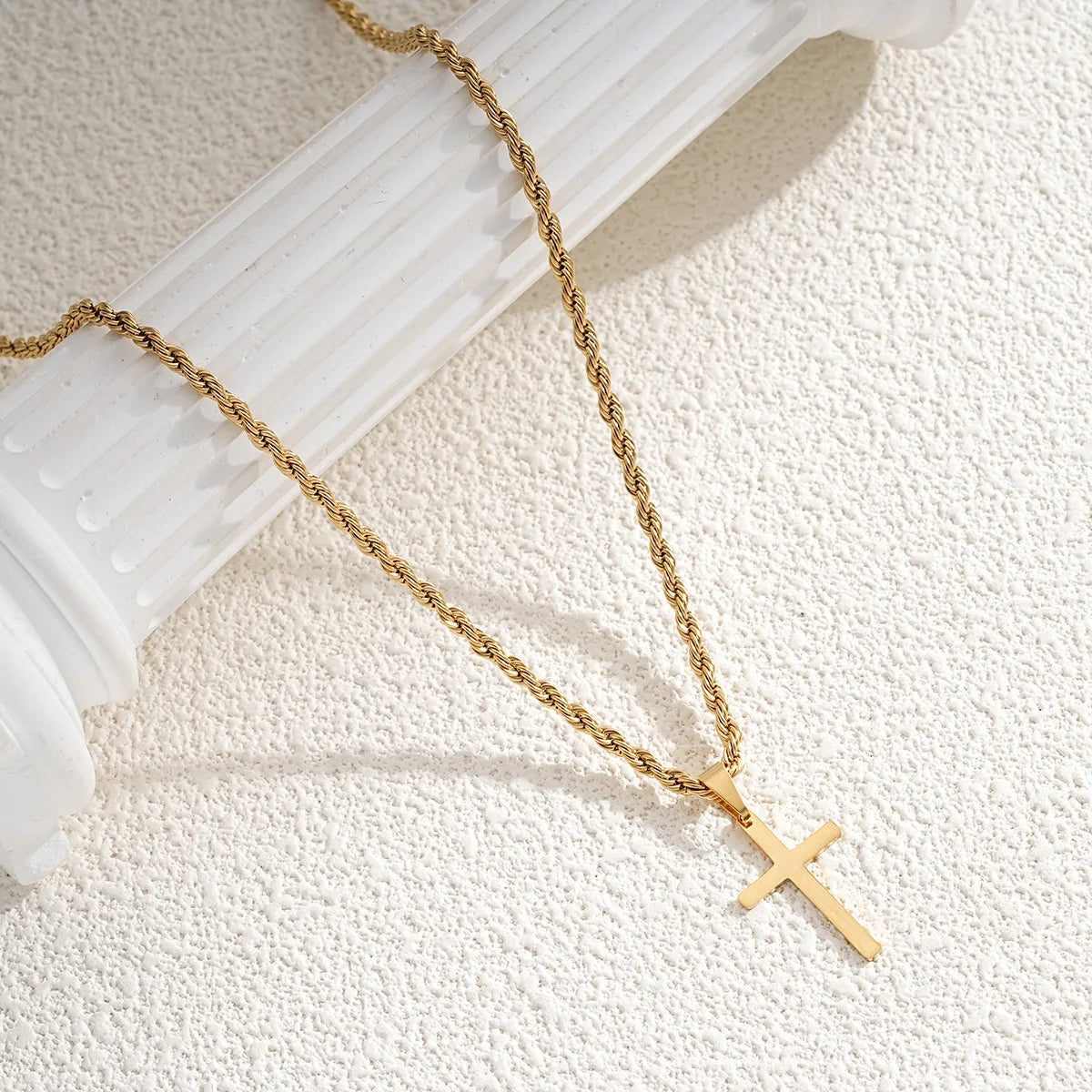 Cross Pendant Necklace for Women Men Stainless Steel Chains