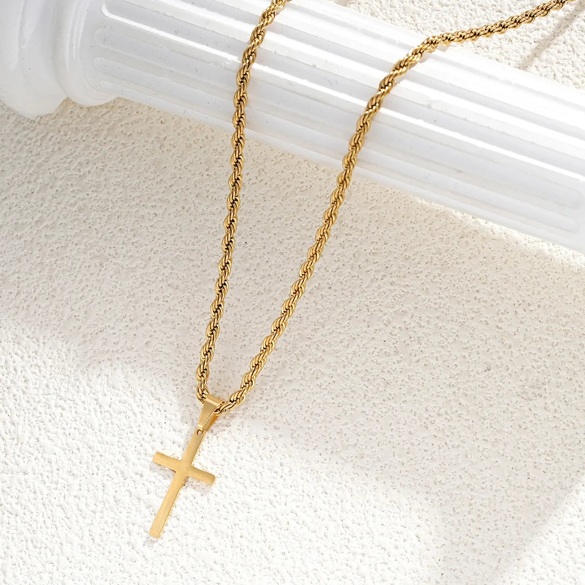 Cross Pendant Necklace for Women Men Stainless Steel Chains