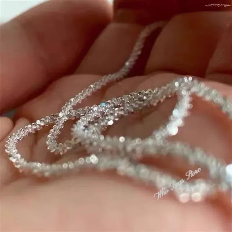 Stainless Steel Sparkling  Necklace for Women  Minimalist Clavicle Chain