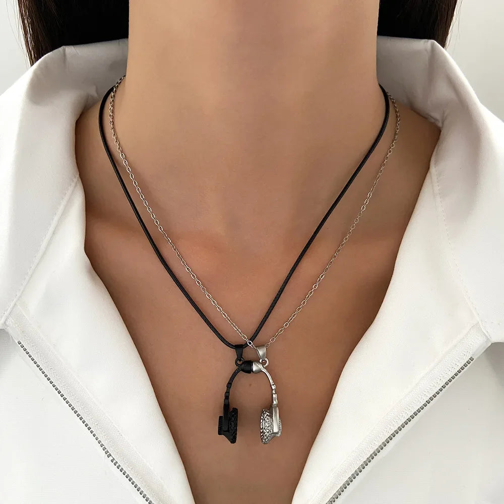 Simple Silver Color Love Heart Pendant Necklace Charm Chain Collares Necklace for Women Party Jewelry Daily Wear